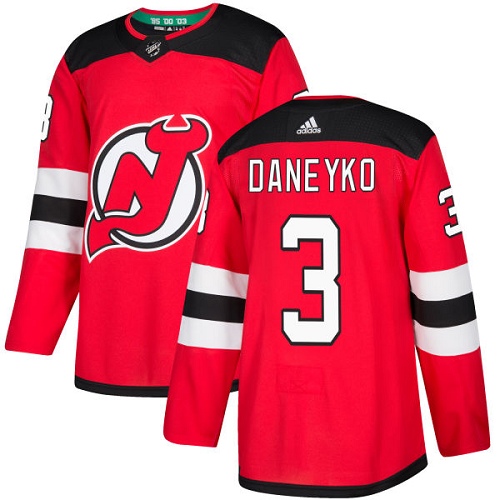 Adidas Men New Jersey Devils #3 Ken Daneyko Red Home Authentic Stitched NHL Jersey->new jersey devils->NHL Jersey